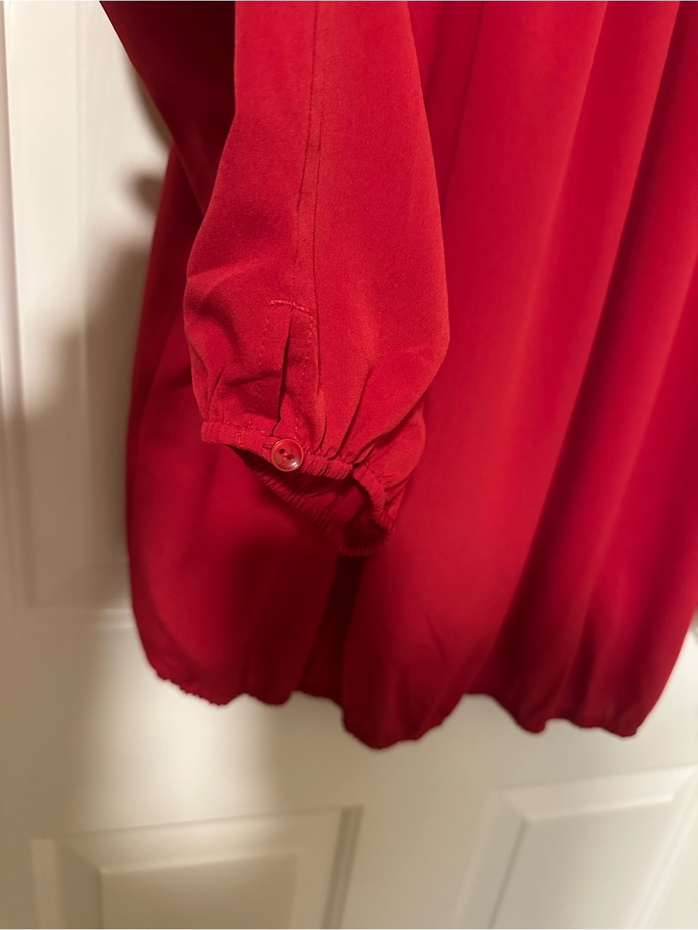 Chico's Red Keyhole Blouse Shirt Women's Size Chico's 2 = Large/12 - Picture 2 of 8